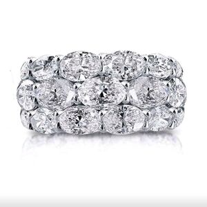 High Quality 925 Silver Wedding Bridal Promise Statement Zirconia Ring Sz 8